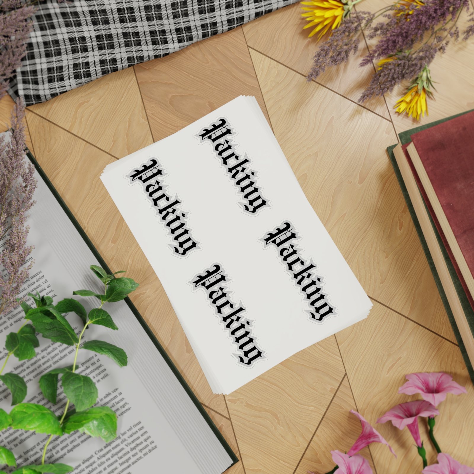 Packing Sticker Sheet Bundle — 5 Colorful 'Packing' Gothic Script Decals - Image 8