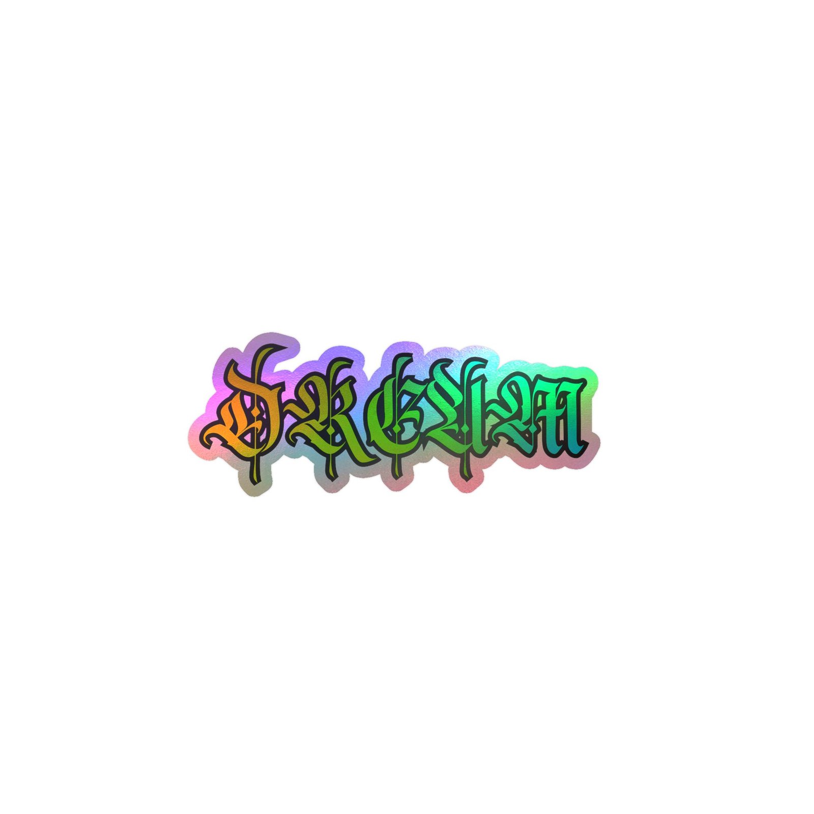 Kiss-Cut Vinyl Decal — Rainbow Drip Gothic Lettering Sticker - Image 27