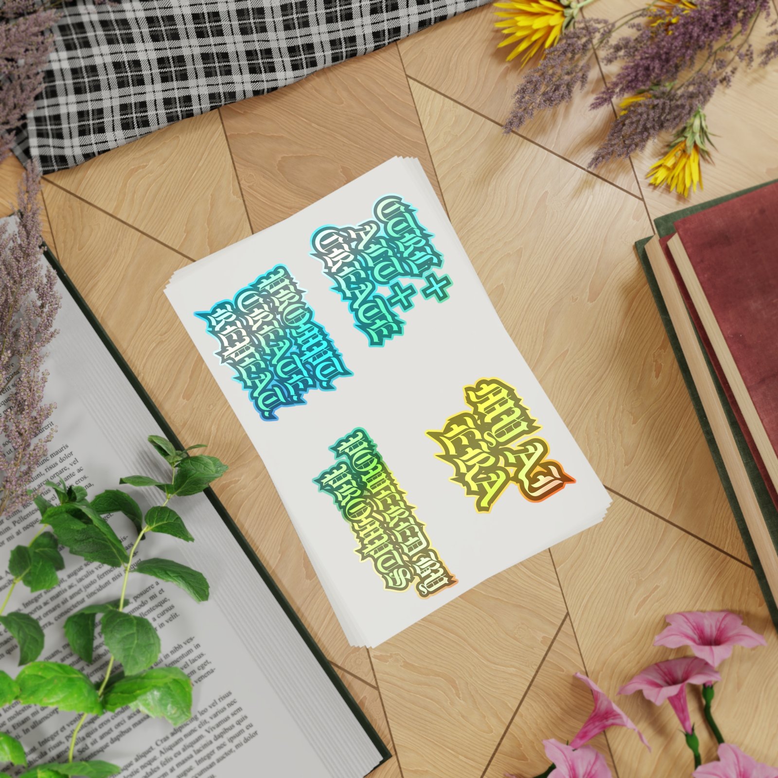Retro Gothic Sticker Sheet — 'CTRL ALT CREATE', 'PROMPT CREATE REPEAT', 'MY AI ERA', 'POWERED BY PROMPTS' (5-Pack) - Image 4