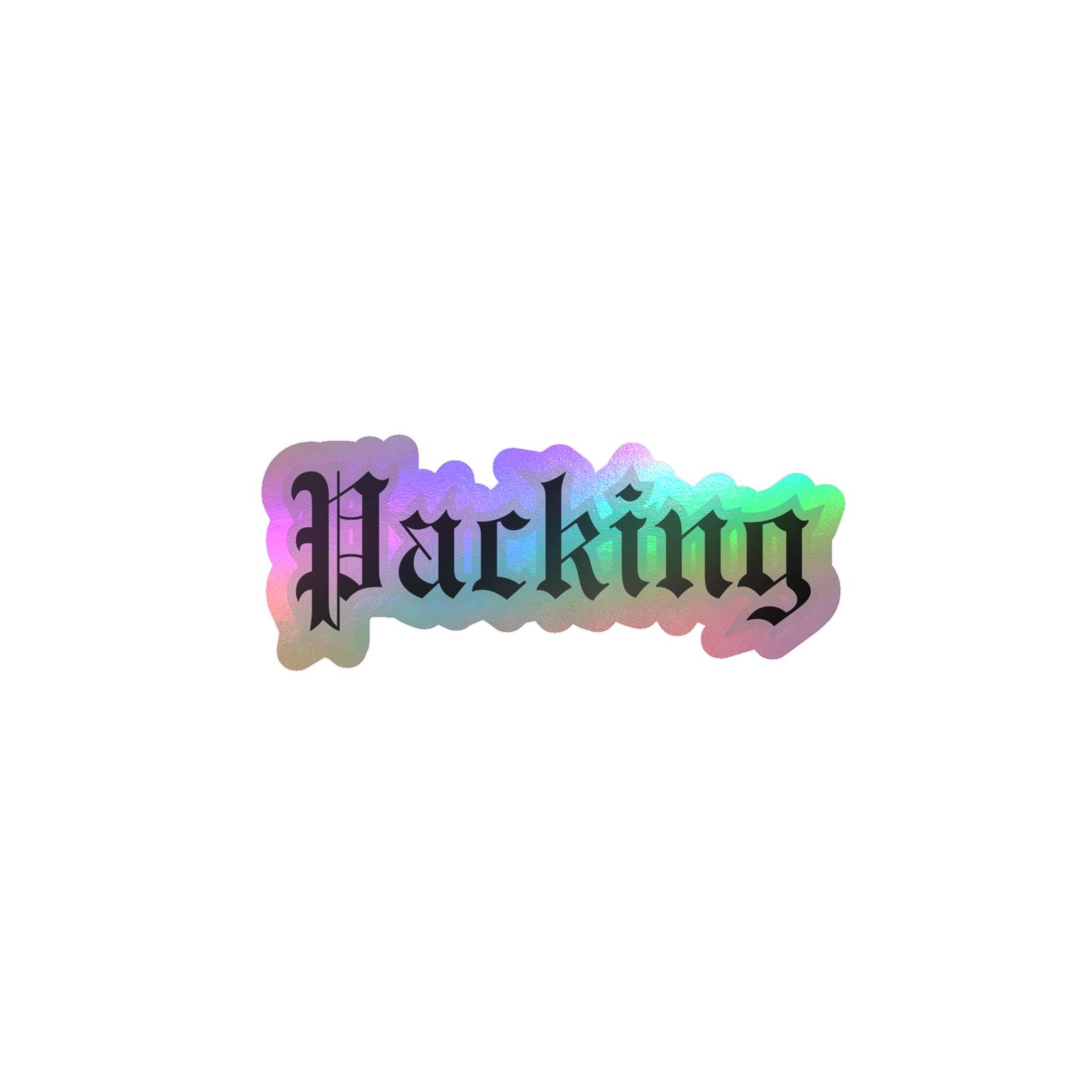 Gothic "Packing" Kiss-Cut Vinyl Sticker — Old English Text Decal - Image 20