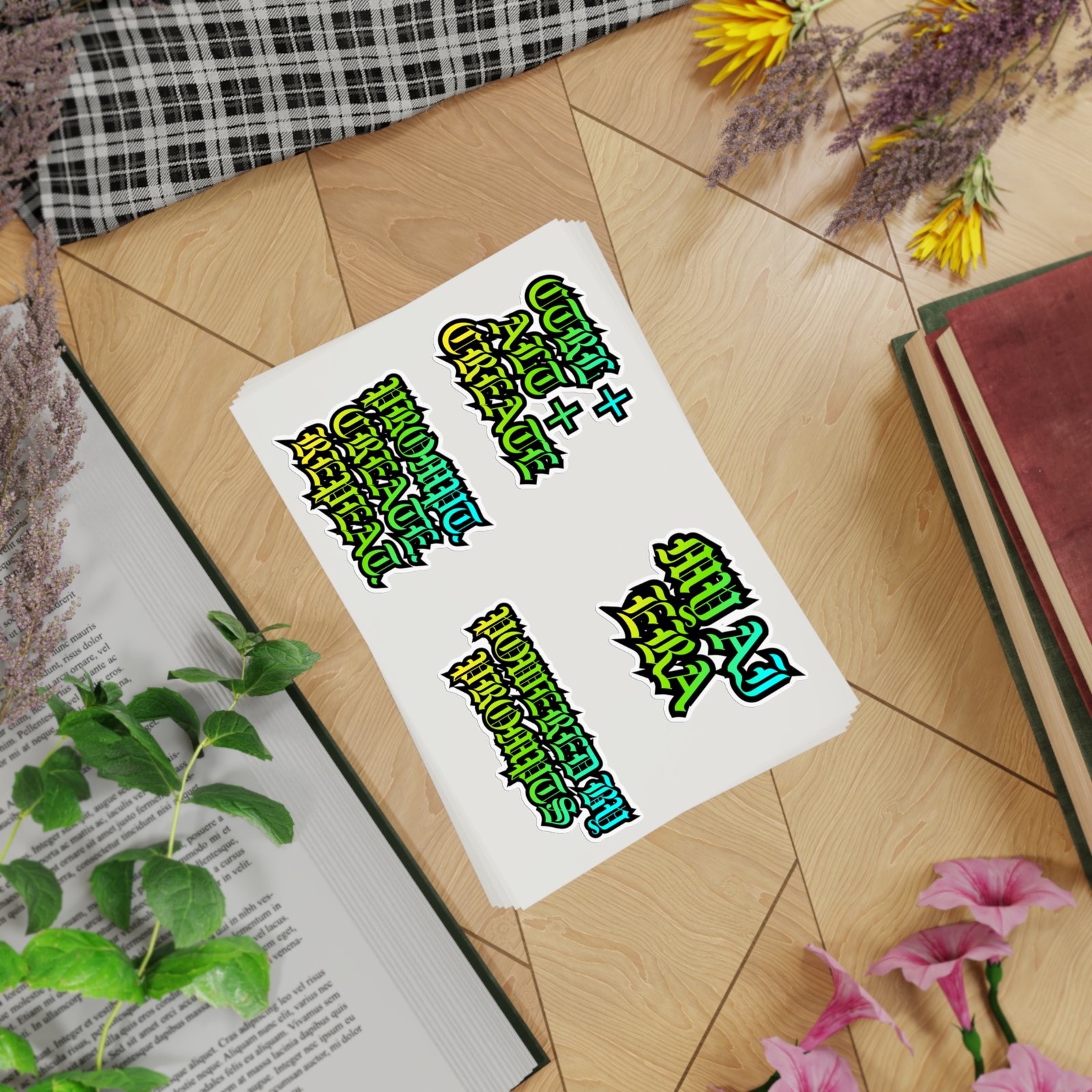 Retro Gothic Sticker Sheet — 'CTRL ALT CREATE', 'PROMPT CREATE REPEAT', 'MY AI ERA', 'POWERED BY PROMPTS' (5-Pack) - Image 12