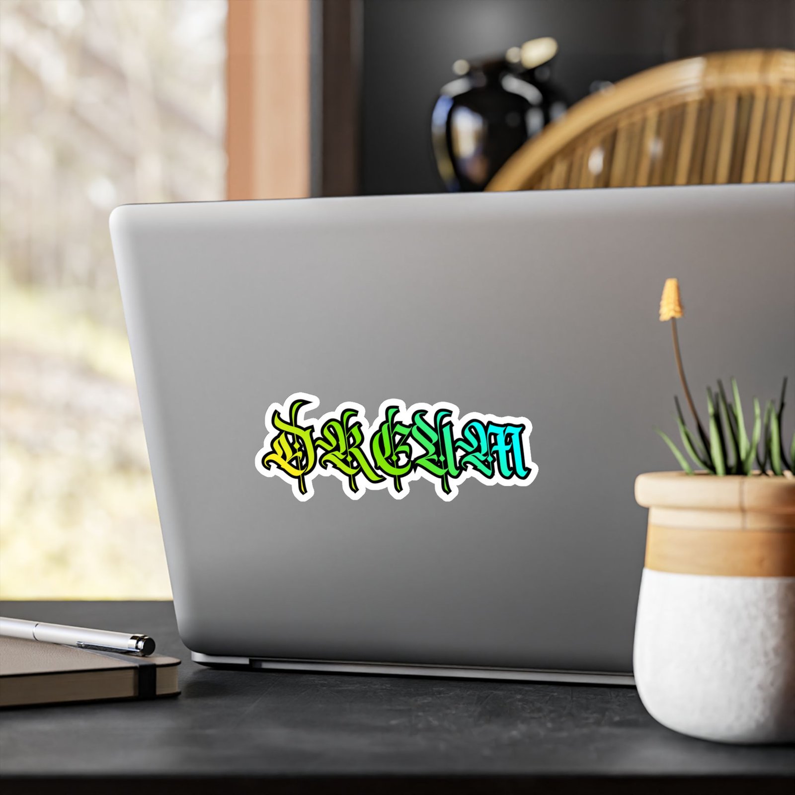 Kiss-Cut Vinyl Decal — Rainbow Drip Gothic Lettering Sticker - Image 16