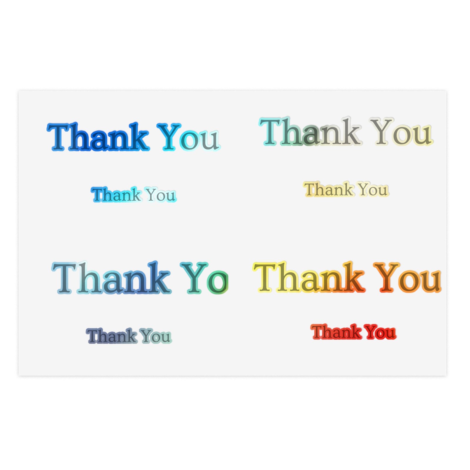 Thank You Sticker Sheet Bundle — 10 Colorful 'Thank You' Labels for Packaging, Gifts & Small Businesses