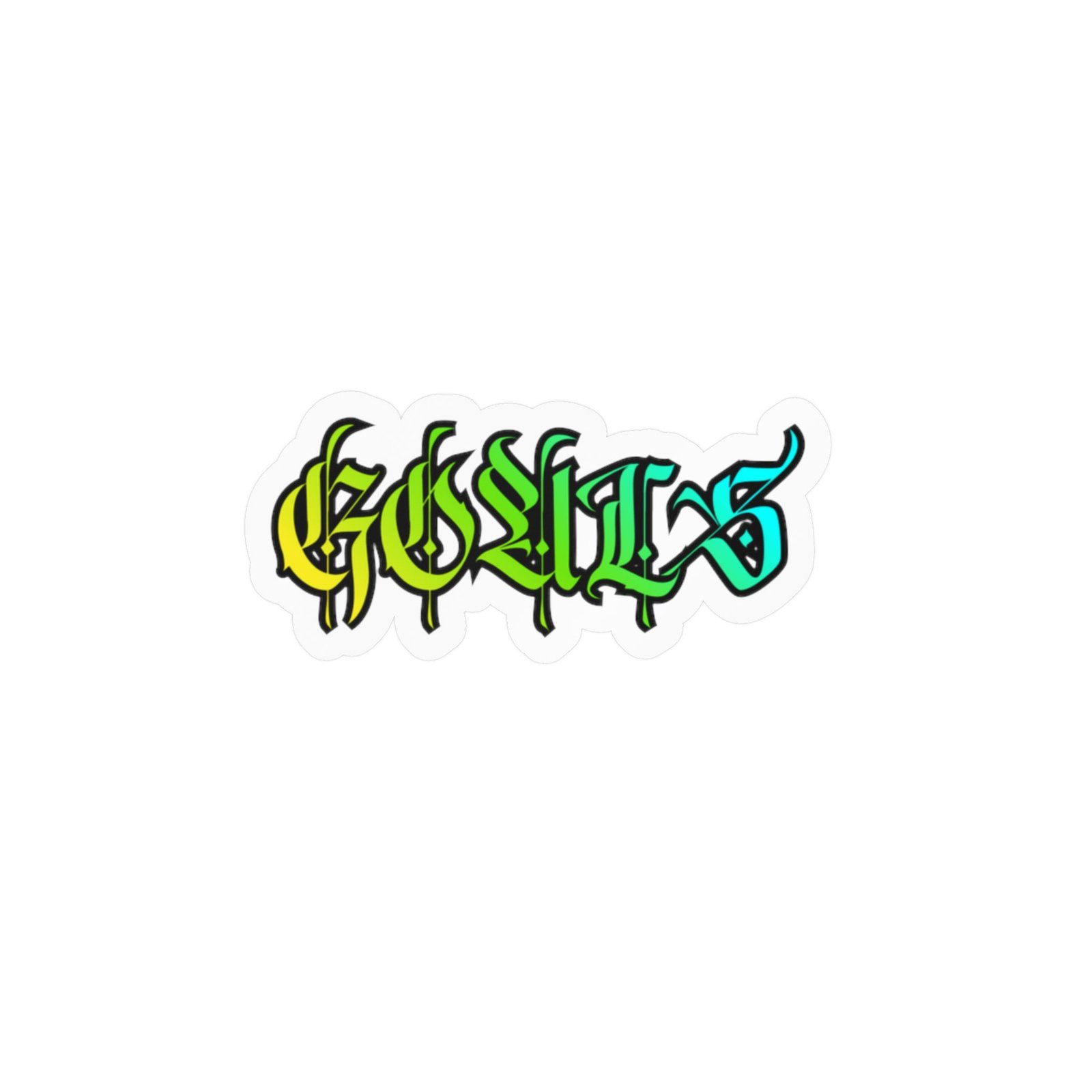 Graffiti-Style "Gorillas" Kiss-Cut Vinyl Decal — Colorful Drip Sticker for Laptops, Water Bottles & Windows