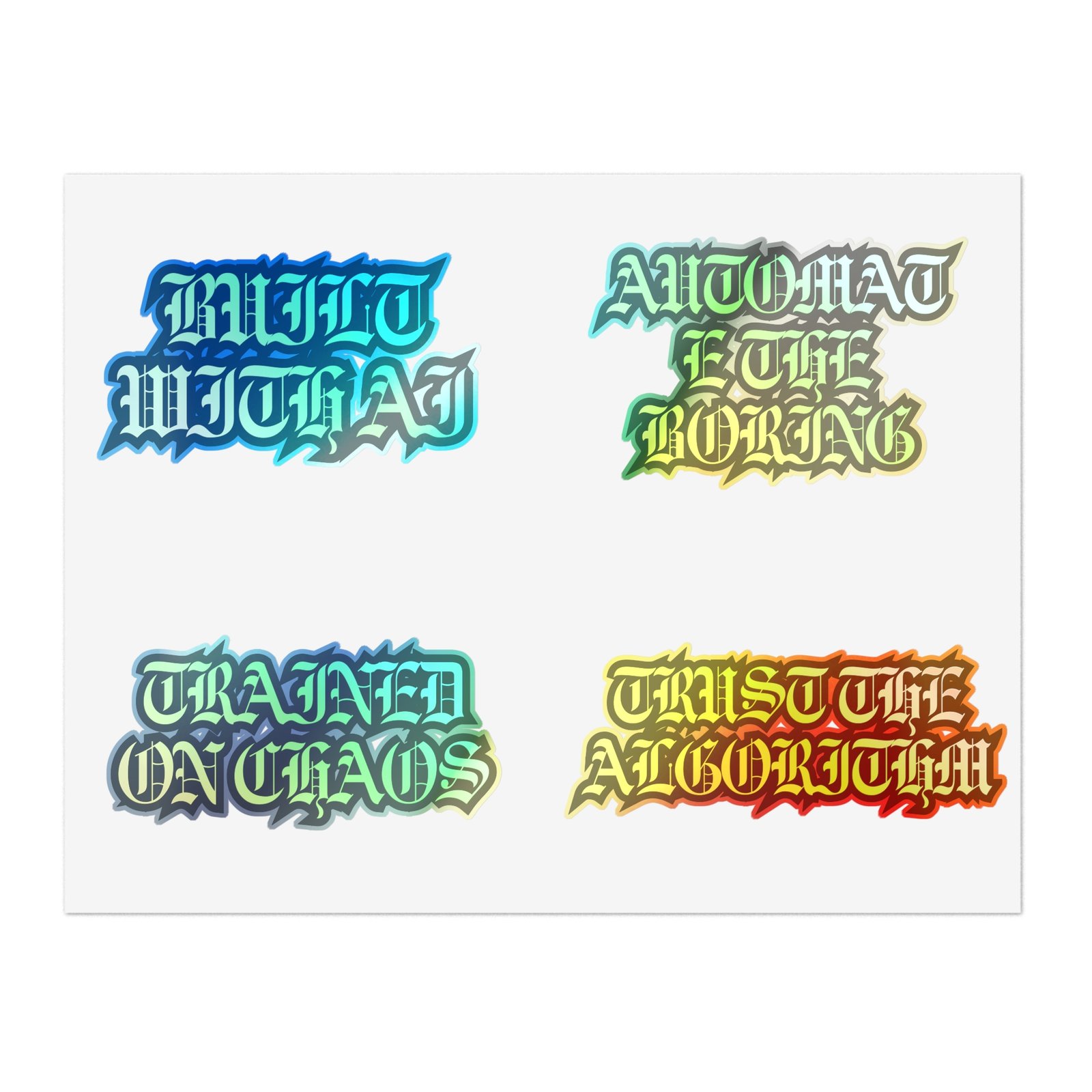 Edgy Gothic Script Sticker Sheet Bundle — 5pcs (Built With AI, Trained on Chaos) - Image 13