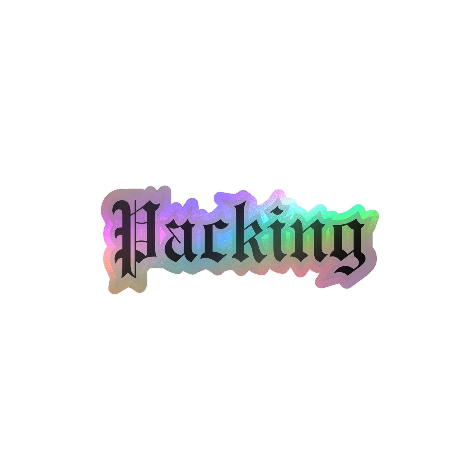 Gothic "Packing" Kiss-Cut Vinyl Sticker — Old English Text Decal - Image 21