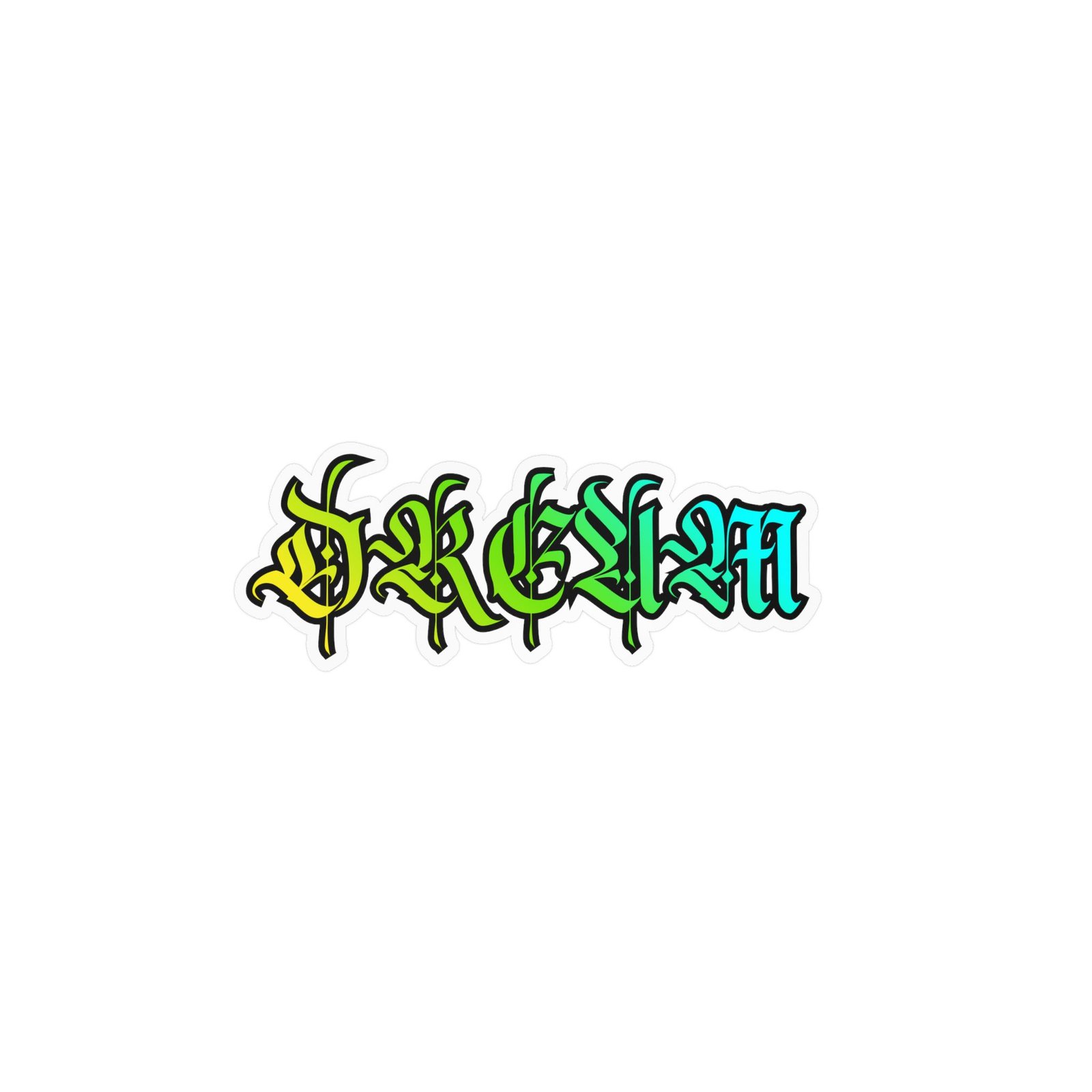 Kiss-Cut Vinyl Decal — Rainbow Drip Gothic Lettering Sticker - Image 13