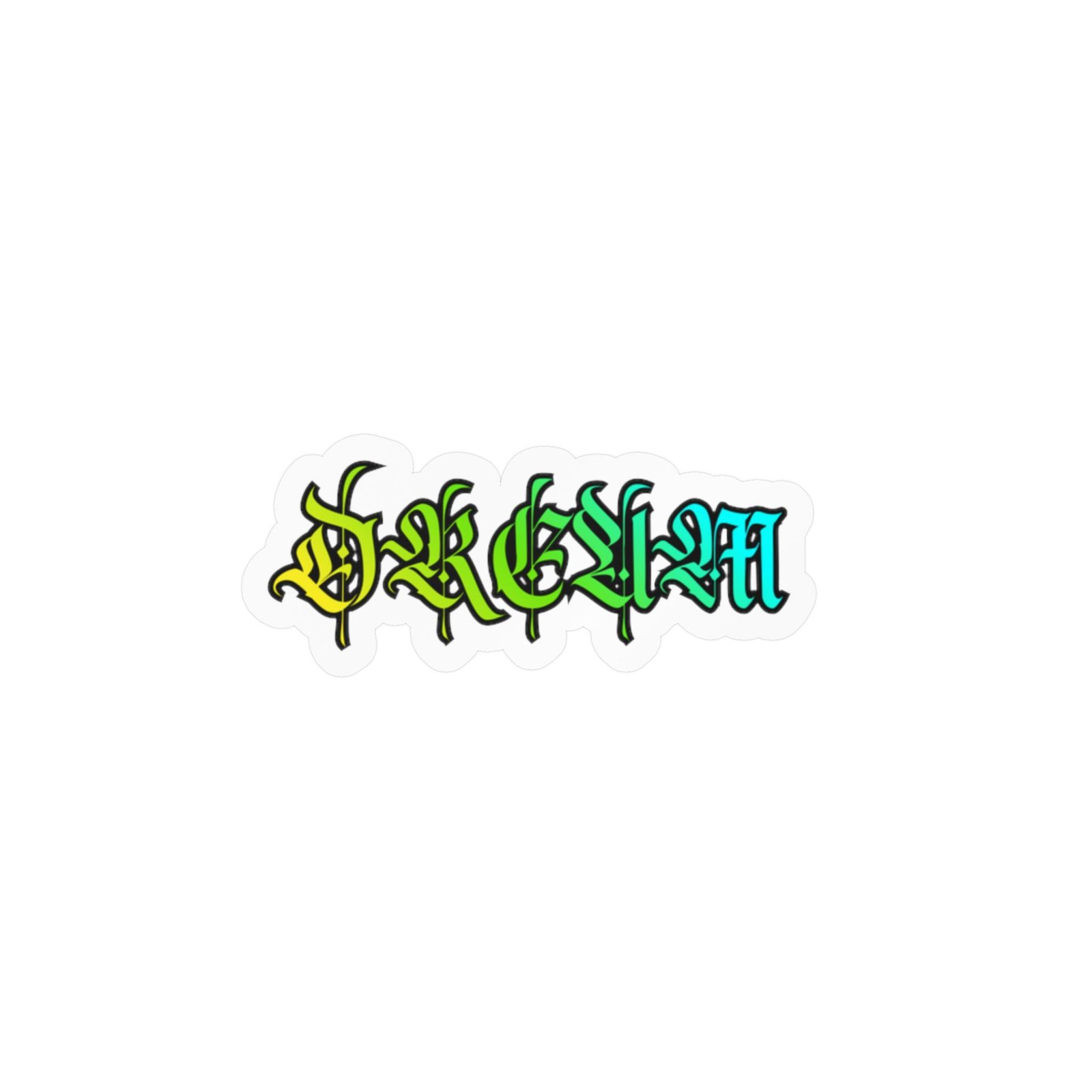 Kiss-Cut Vinyl Decal — Rainbow Drip Gothic Lettering Sticker