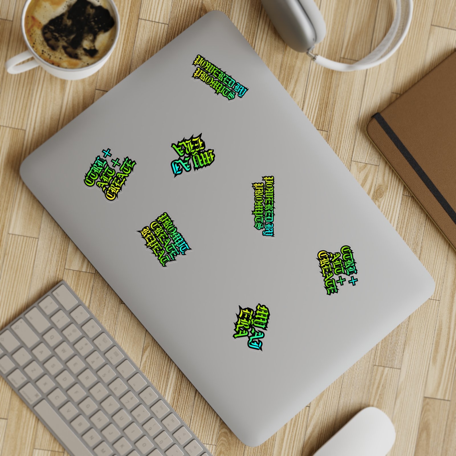 Retro Gothic Sticker Sheet — 'CTRL ALT CREATE', 'PROMPT CREATE REPEAT', 'MY AI ERA', 'POWERED BY PROMPTS' (5-Pack) - Image 7