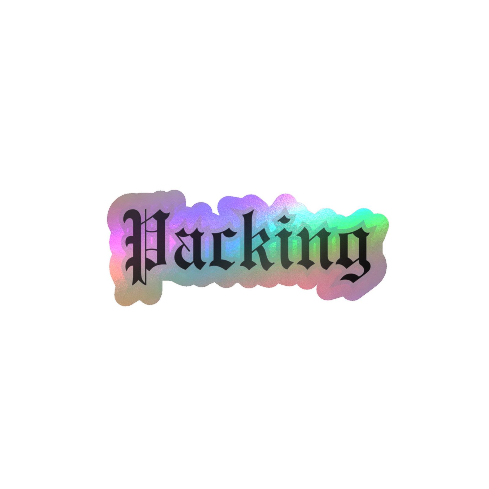 Gothic "Packing" Kiss-Cut Vinyl Sticker — Old English Text Decal - Image 19