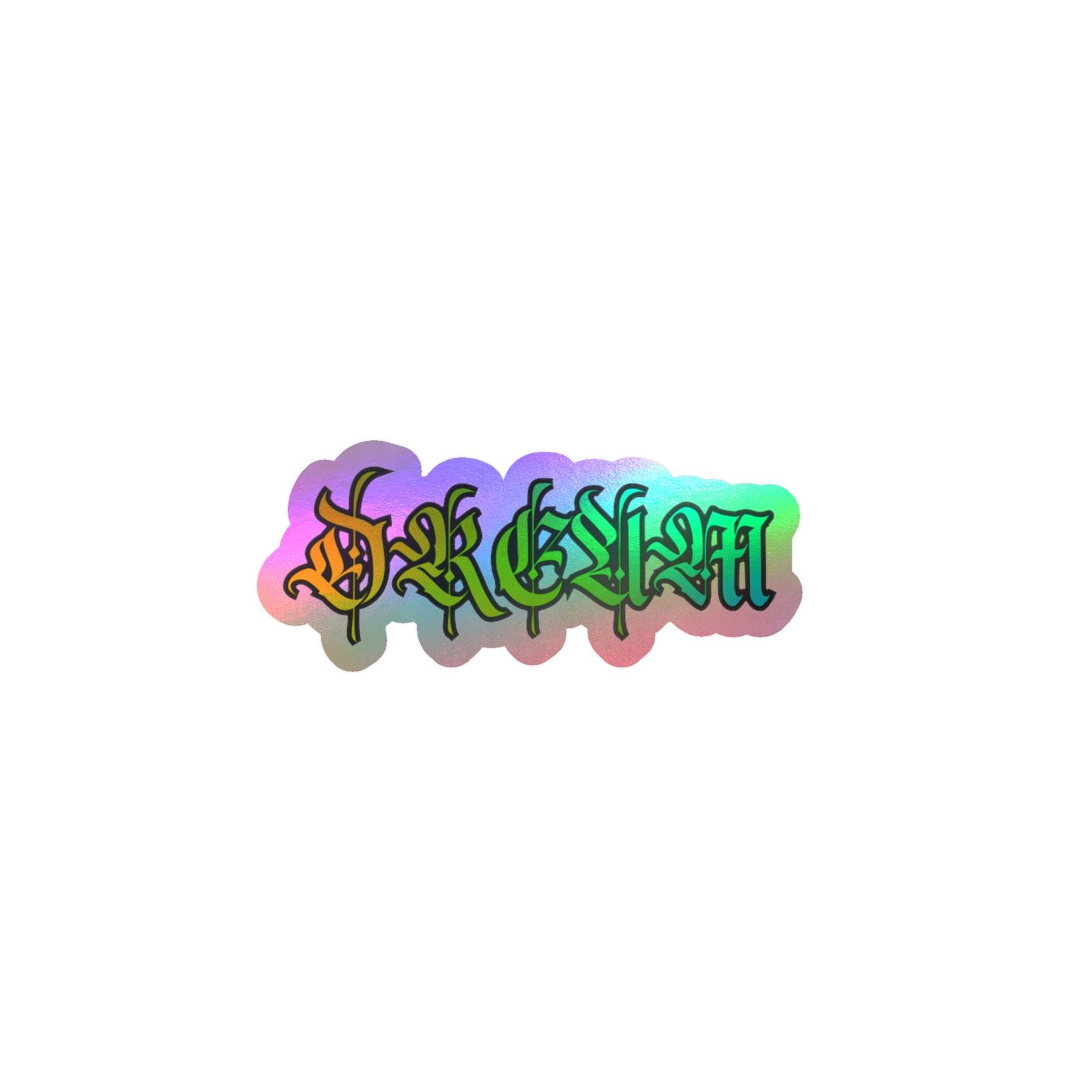 Kiss-Cut Vinyl Decal — Rainbow Drip Gothic Lettering Sticker - Image 25