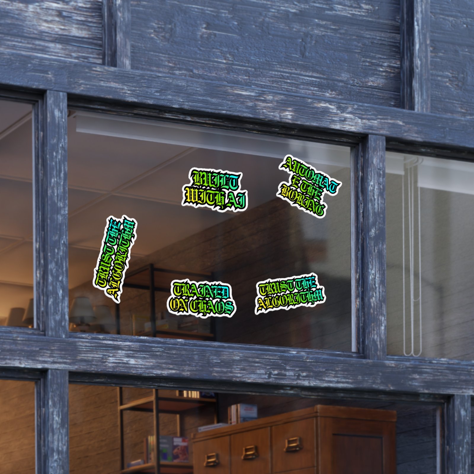 Edgy Gothic Script Sticker Sheet Bundle — 5pcs (Built With AI, Trained on Chaos) - Image 22