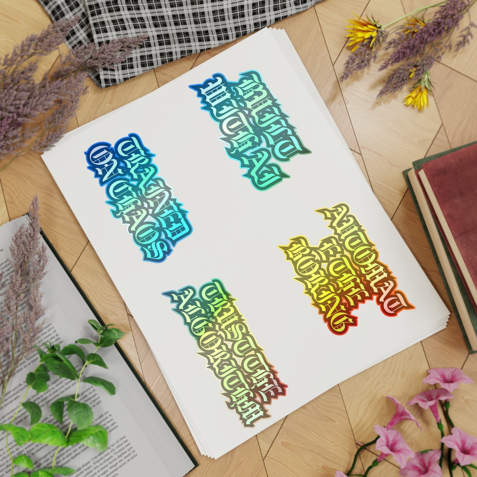 Edgy Gothic Script Sticker Sheet Bundle — 5pcs (Built With AI, Trained on Chaos) - Image 16
