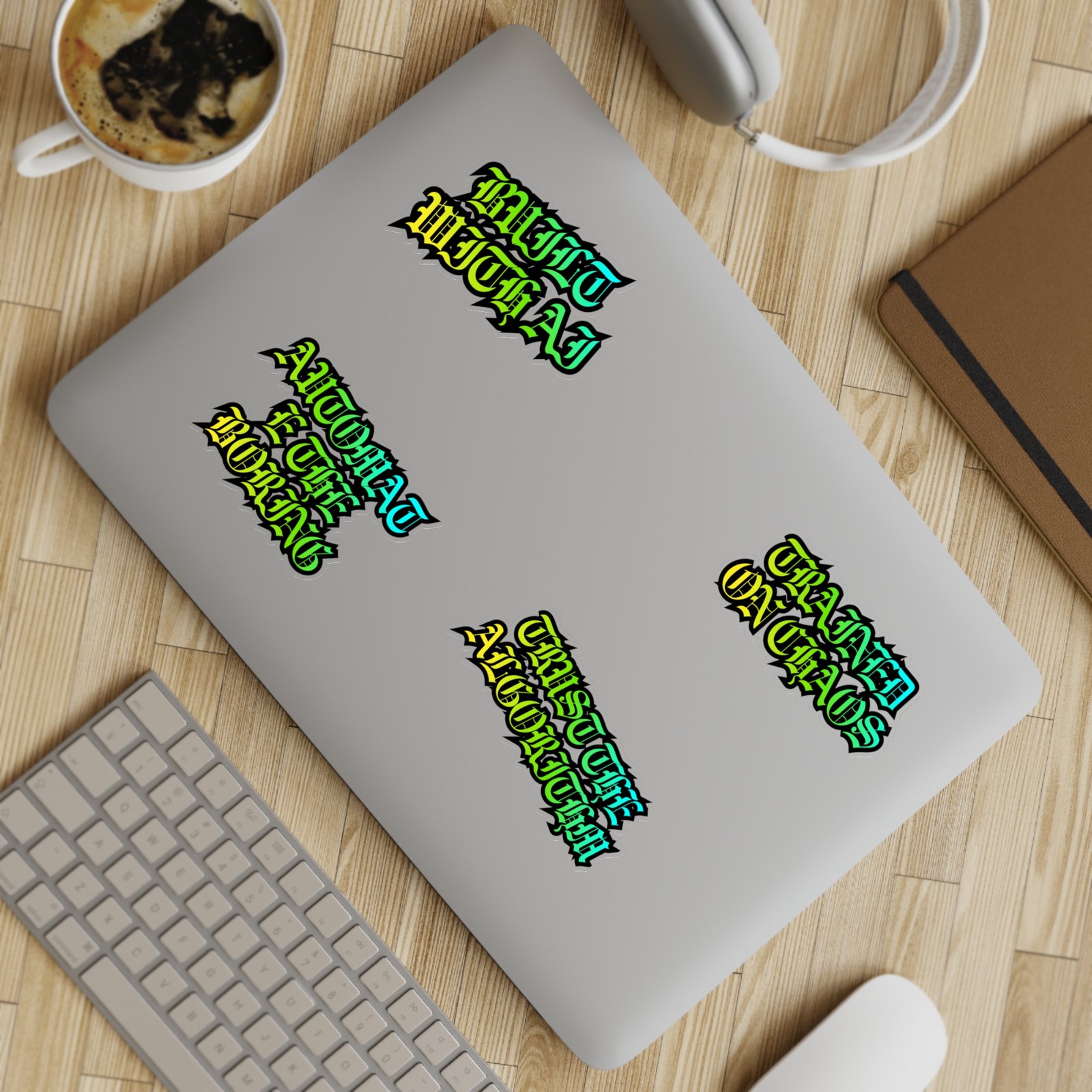 Edgy Gothic Script Sticker Sheet Bundle — 5pcs (Built With AI, Trained on Chaos) - Image 19