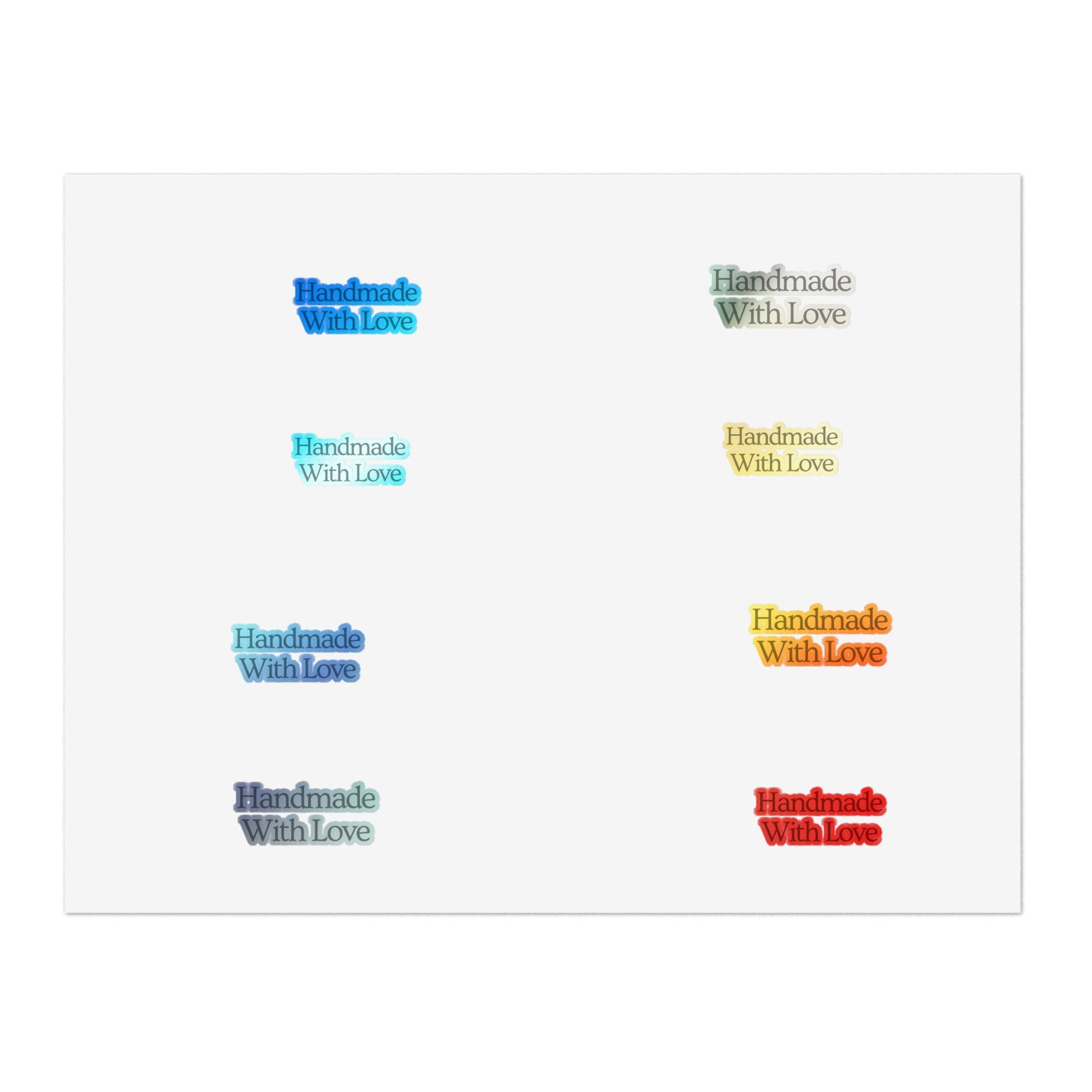 Handmade With Love Sticker Sheet — 5pcs Multi-Color Label Stickers for Packaging & Crafts - Image 13