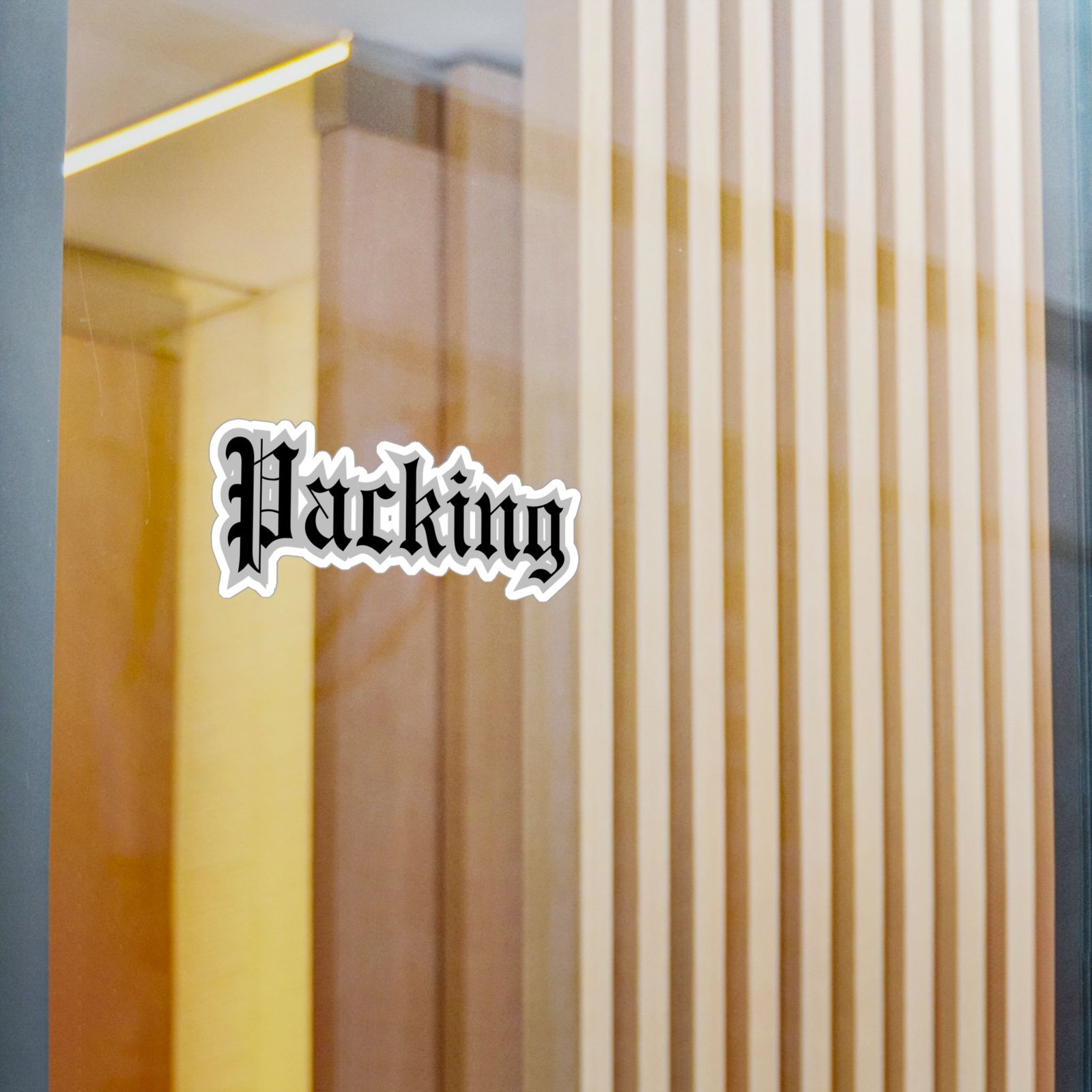 Gothic "Packing" Kiss-Cut Vinyl Sticker — Old English Text Decal - Image 10