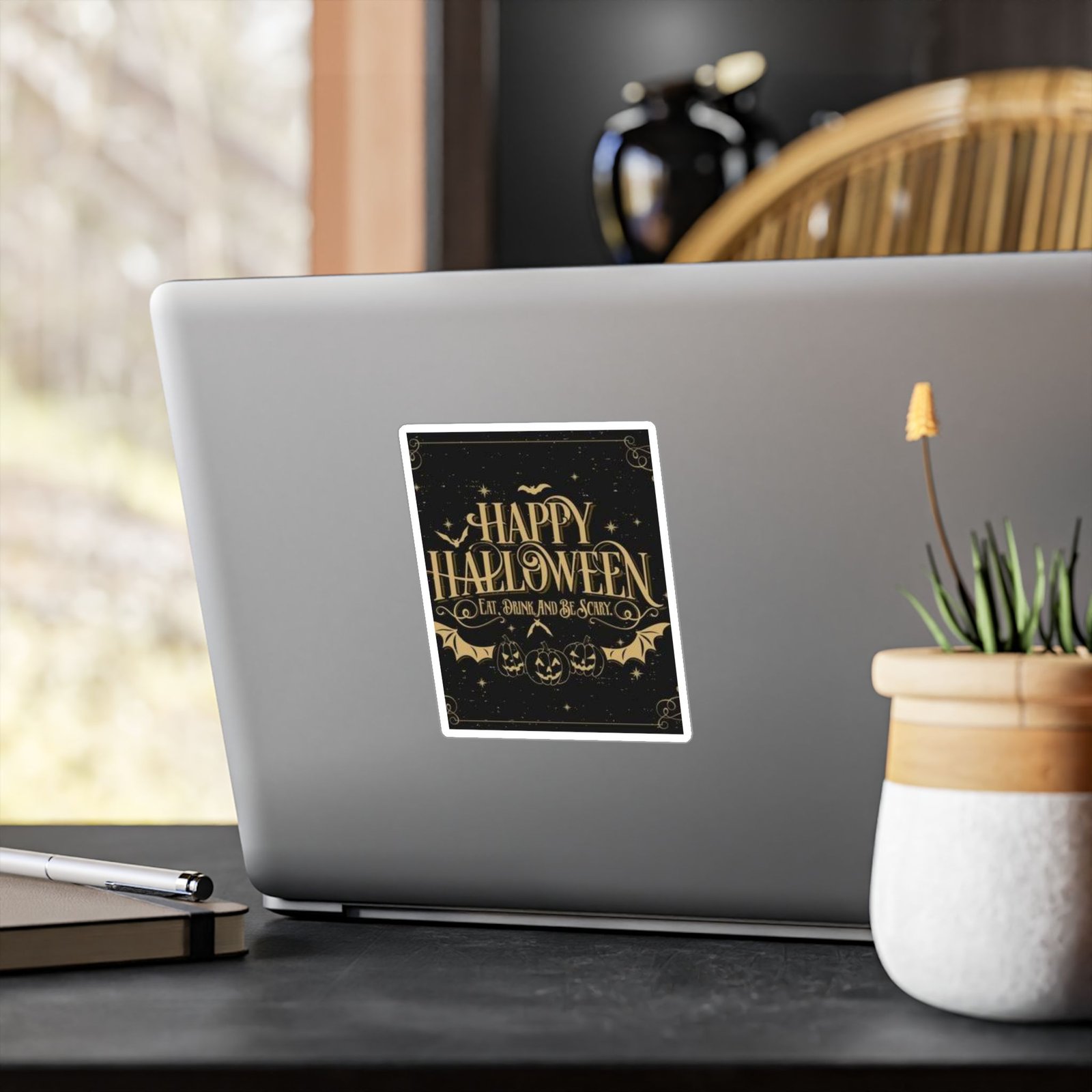 Happy Halloween Kiss-Cut Vinyl Decal — Eat, Drink and Be Scary Halloween Sticker - Image 8