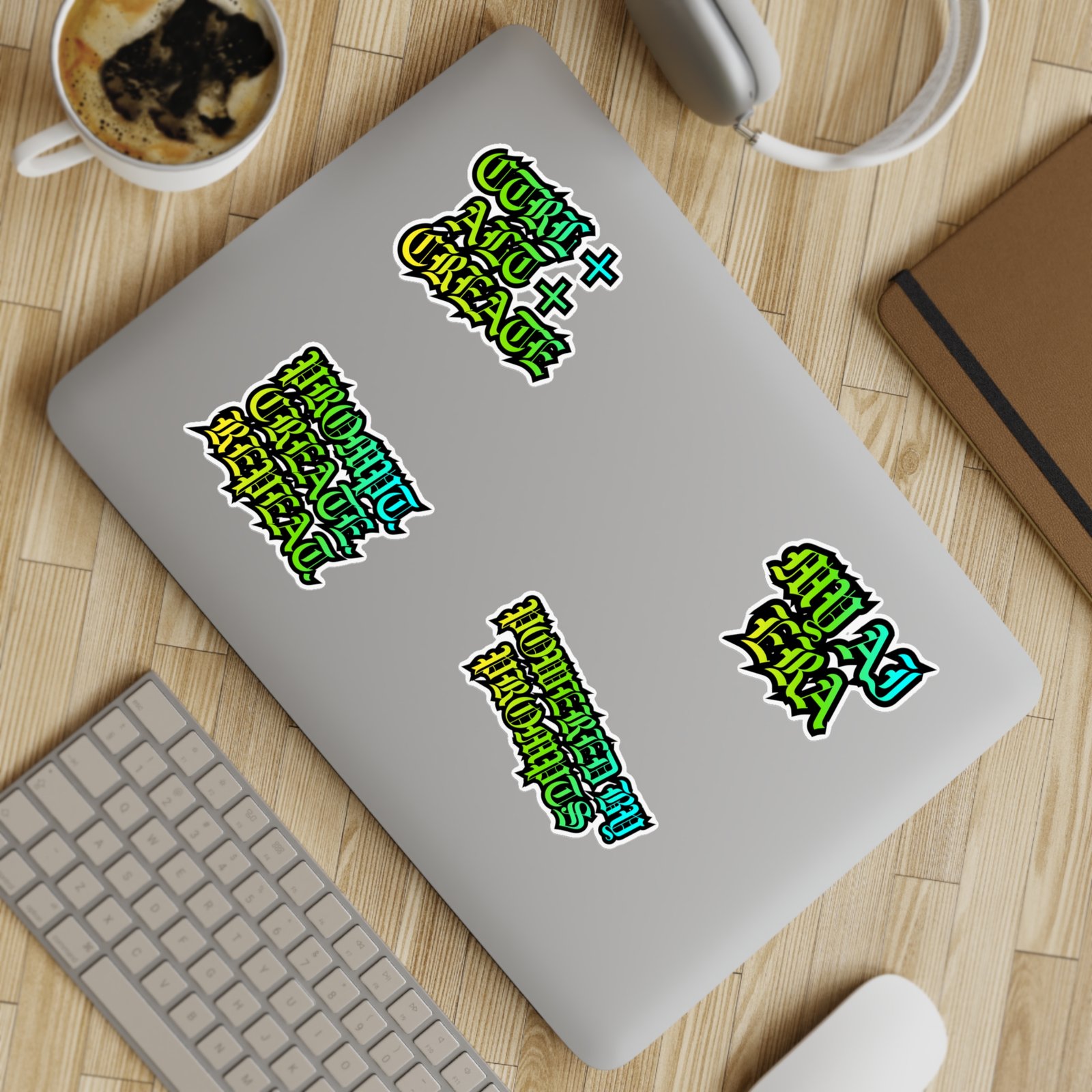 Retro Gothic Sticker Sheet — 'CTRL ALT CREATE', 'PROMPT CREATE REPEAT', 'MY AI ERA', 'POWERED BY PROMPTS' (5-Pack) - Image 23
