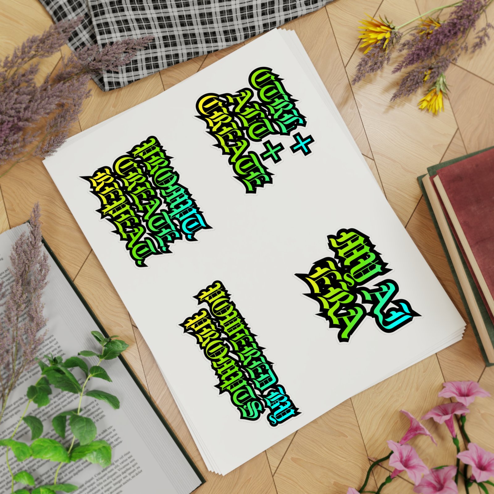 Retro Gothic Sticker Sheet — 'CTRL ALT CREATE', 'PROMPT CREATE REPEAT', 'MY AI ERA', 'POWERED BY PROMPTS' (5-Pack) - Image 20