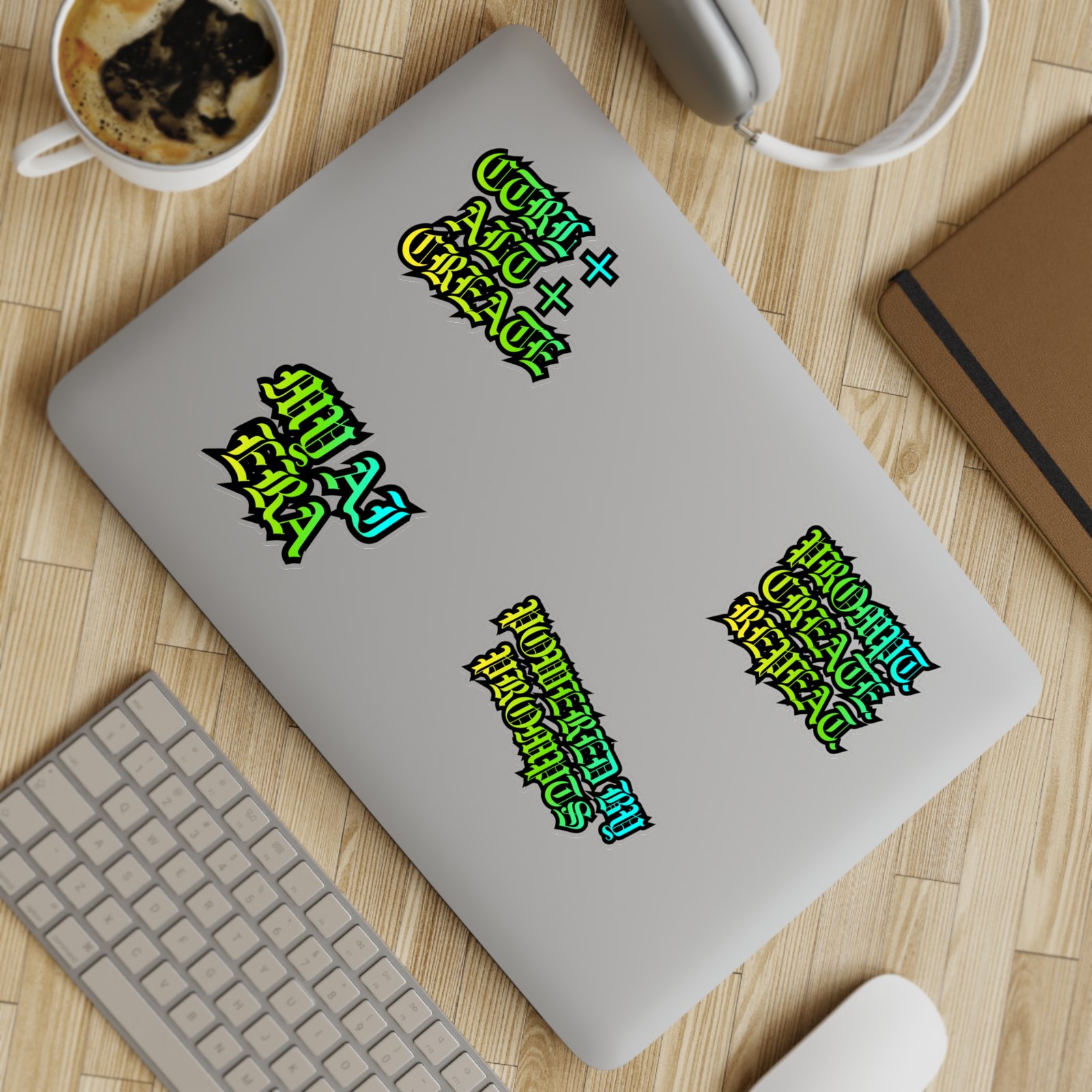 Retro Gothic Sticker Sheet — 'CTRL ALT CREATE', 'PROMPT CREATE REPEAT', 'MY AI ERA', 'POWERED BY PROMPTS' (5-Pack) - Image 19
