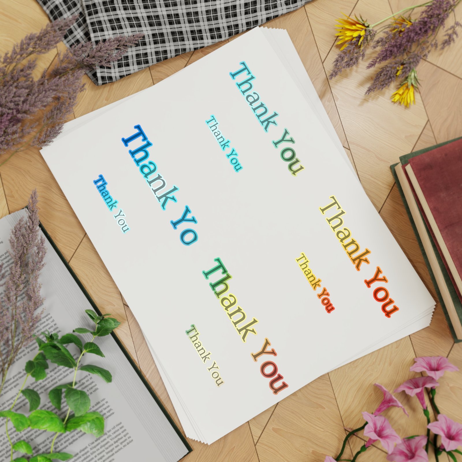 Thank You Sticker Sheet Bundle — 10 Colorful 'Thank You' Labels for Packaging, Gifts & Small Businesses - Image 16