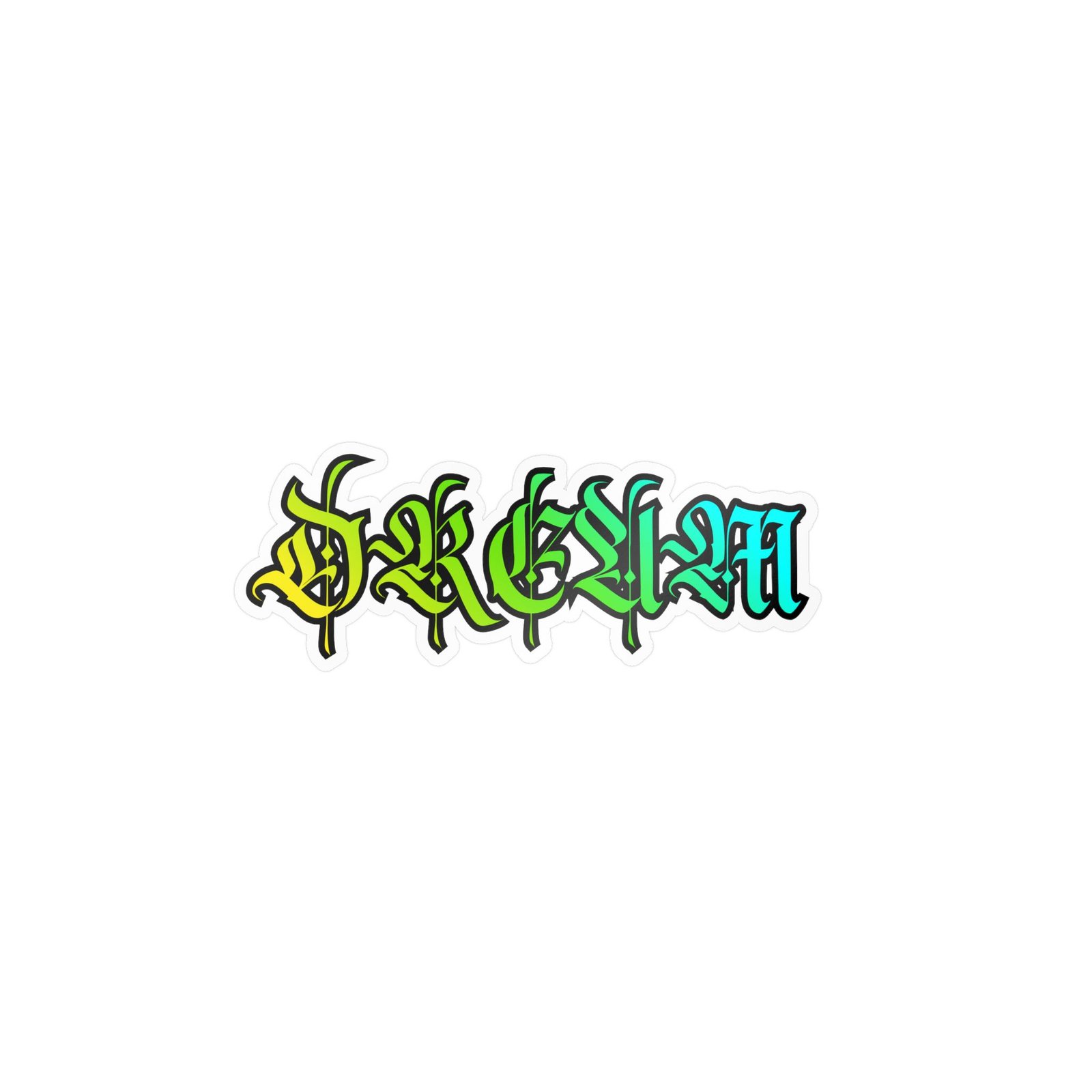 Kiss-Cut Vinyl Decal — Rainbow Drip Gothic Lettering Sticker - Image 24