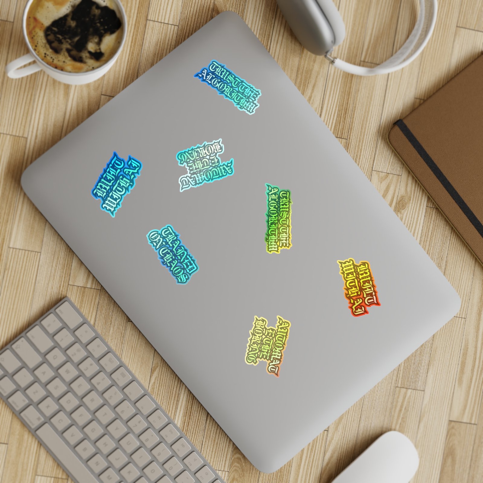 Edgy Gothic Script Sticker Sheet Bundle — 5pcs (Built With AI, Trained on Chaos) - Image 3