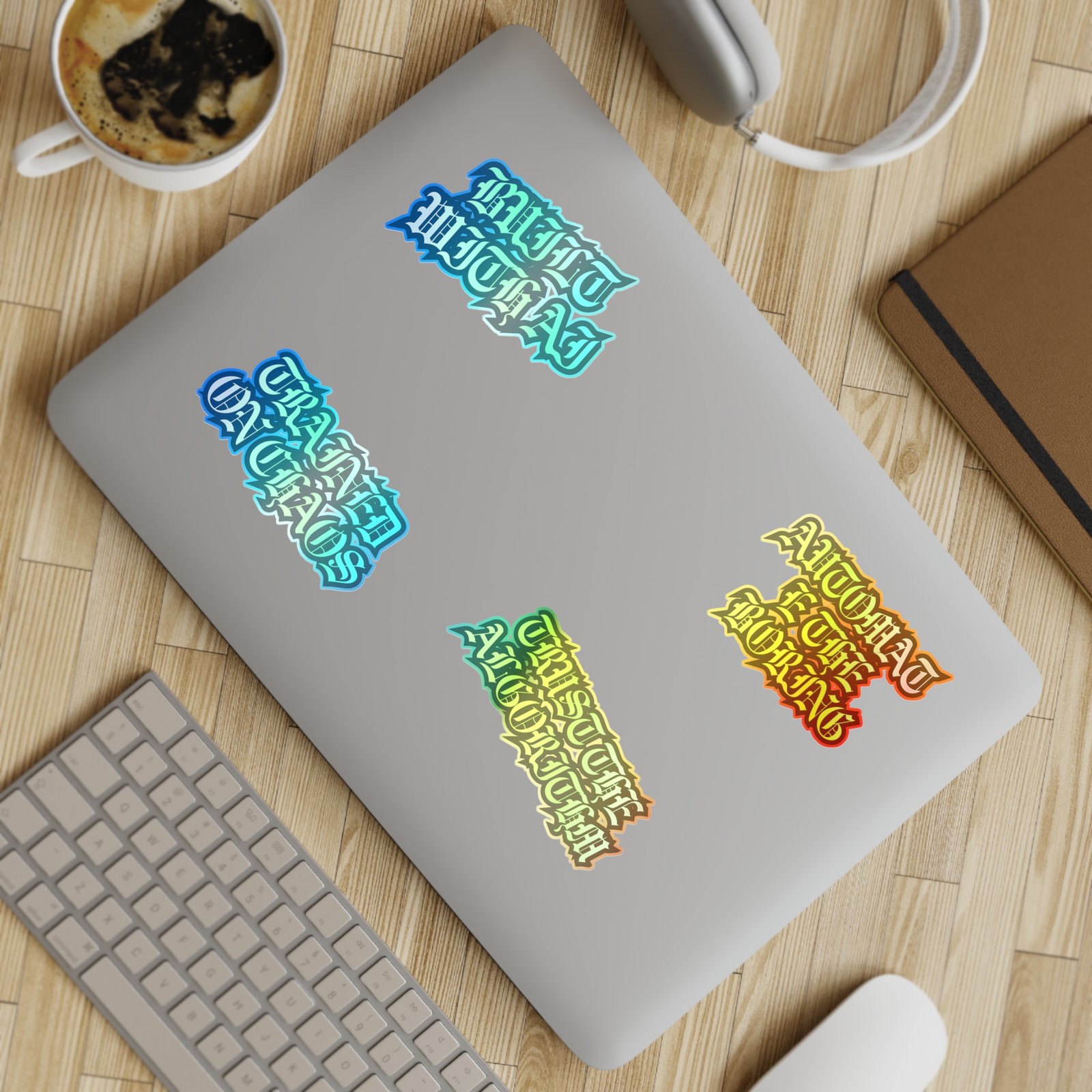 Edgy Gothic Script Sticker Sheet Bundle — 5pcs (Built With AI, Trained on Chaos) - Image 15